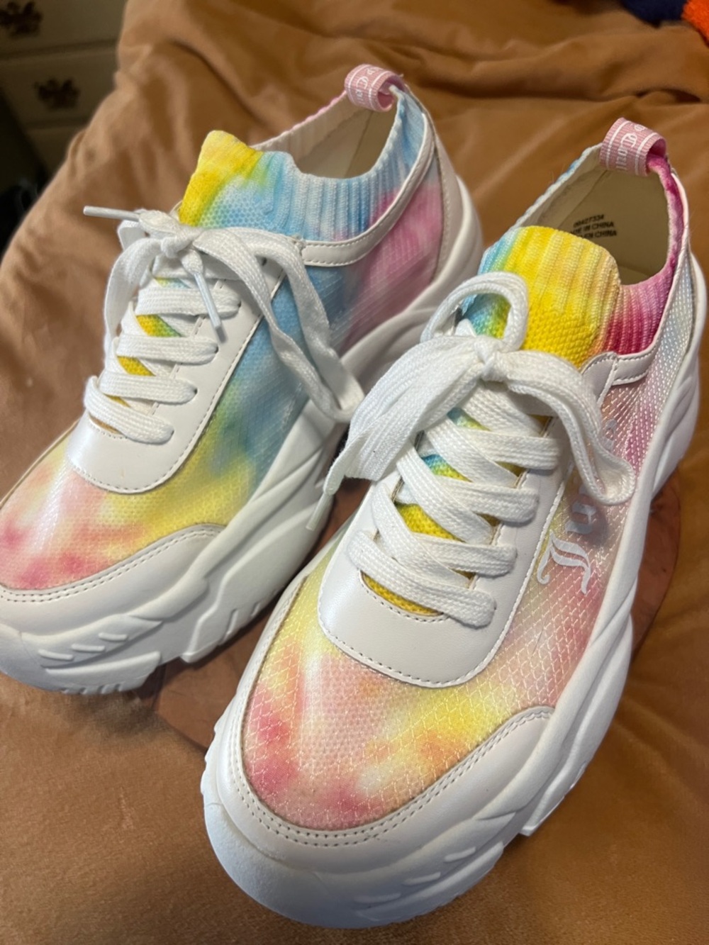 Juicy Couture Pastel Tie-Dye Platform Sneakers